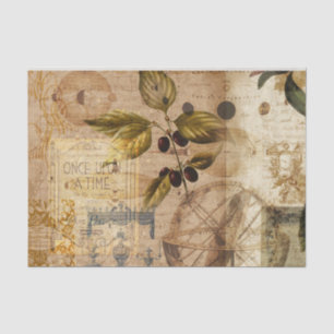 Papier Mousseline Collage botanique vintage