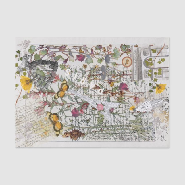 Papier Mousseline Collage Crazyquilt victorien (Recto)