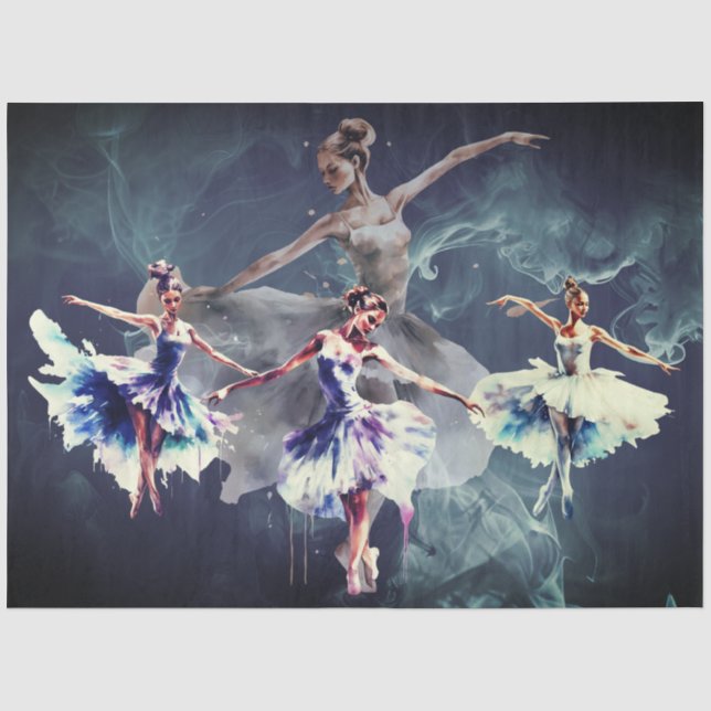 Papier Mousseline Collage d'art abstrait danseuses de ballet découpa (Recto)