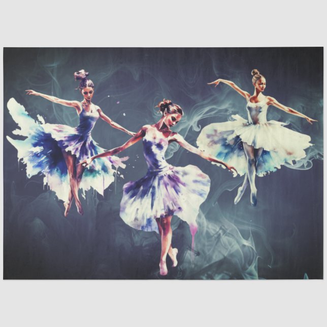 Papier Mousseline Collage d'art abstrait danseuses de ballet découpa (Recto)
