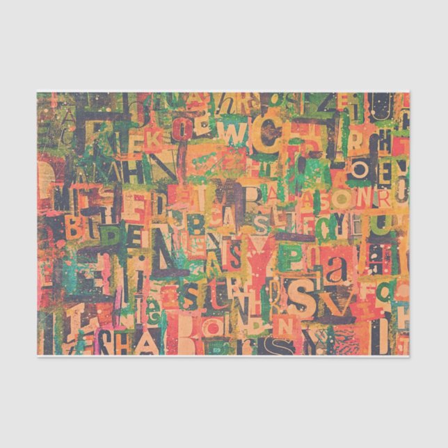 Papier Mousseline Collage d'art Tissu ou papier découpage (Recto)