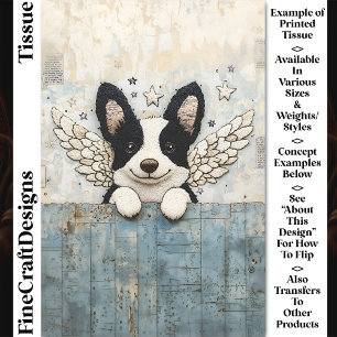 Papier Mousseline Collage de Border Collie brodé CL3 Découpage
