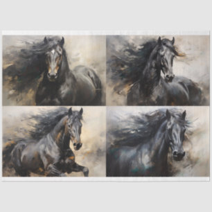 Papier Mousseline Collage de Cheval sauvage 3 papier de découpage