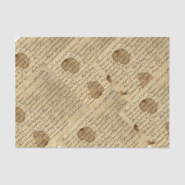 Papier Mousseline Collage de découpage d'écriture manuscrite de scri (Recto)