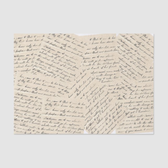 Papier Mousseline Collage de découpage d'écriture manuscrite de scri (Recto)