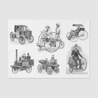 Papier Mousseline Collage de découpage des inventions de roues vinta