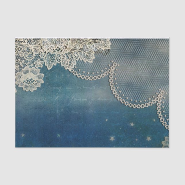 Papier Mousseline Collage de dentelle vintage (Recto)