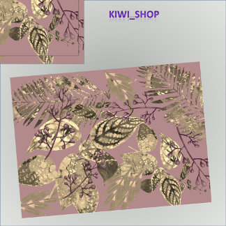 Papier Mousseline Collage de feuilles avec les baies Rose croustilla