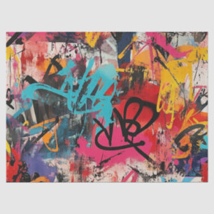 Papier Mousseline Collage de graffiti urbain avec peinture aux coule