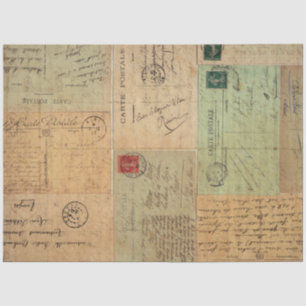 Papier Mousseline Collage de la carte postale Vintage