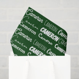 Papier Mousseline Collage de Noël en typographie verte personnalisée