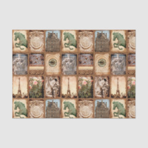 Papier Mousseline Collage de photo de voyage de Paris France