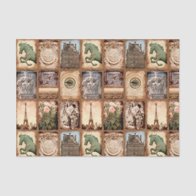 Papier Mousseline Collage de photo de voyage de Paris France (Recto)