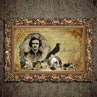Collage d'Halloween victorien Edgar Allen Poe