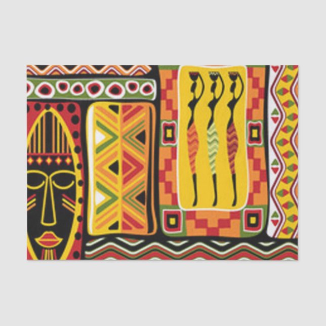 Papier Mousseline Collage d'impression couleur Motif africain (Recto)
