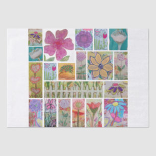 Papier Mousseline Collage floral