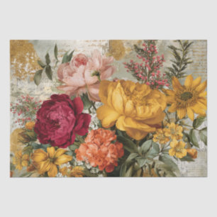 Papier Mousseline Collage floral italien vibrant et inspirant