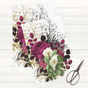Papier Mousseline Collage floral victorien
