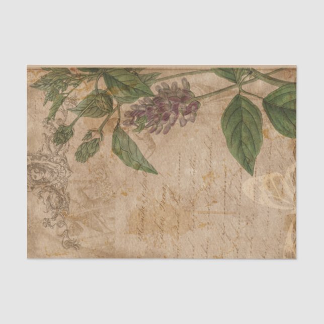 Papier Mousseline Collage floral vintage (Recto)
