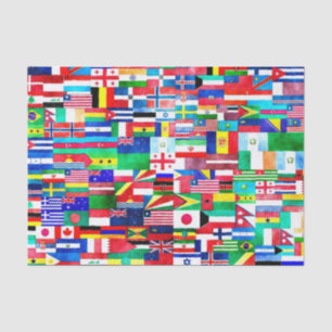 Papier Mousseline Collage international du drapeau