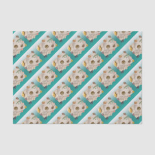 Papier Mousseline Collage marin aquamarine