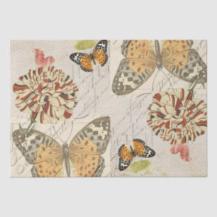 Papier Mousseline Collage papillon botanique
