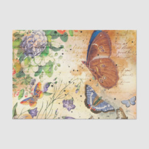 Papier Mousseline Collage papillon vintage