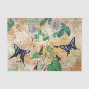 Papier Mousseline Collage papillon vintage