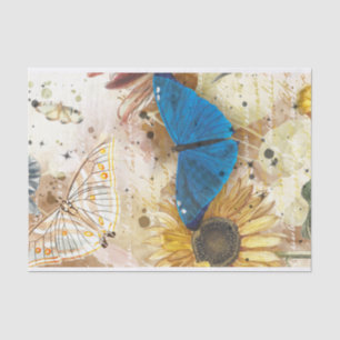 Papier Mousseline Collage papillon vintage