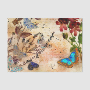 Papier Mousseline Collage papillon vintage