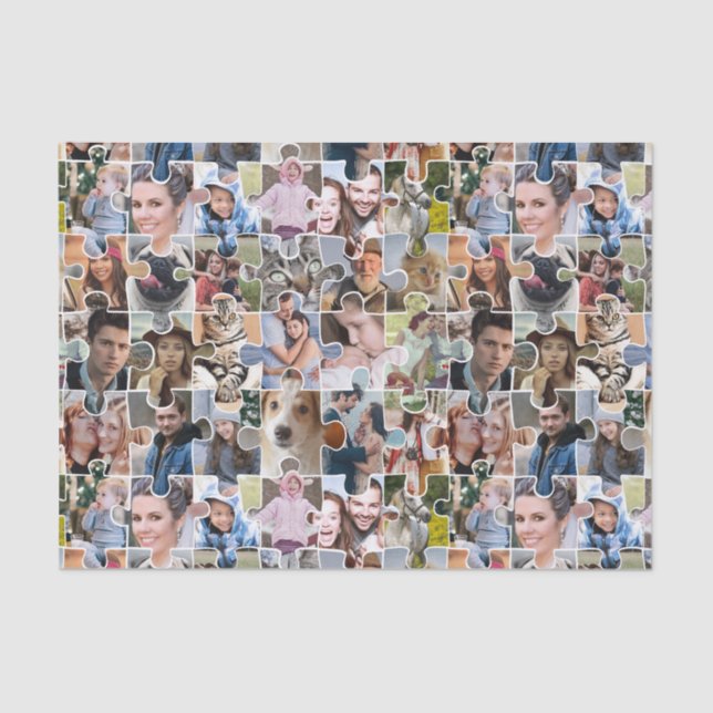 Papier Mousseline Collage Photo Famille Personnalisé Forme 24 Pic Pu (Recto)