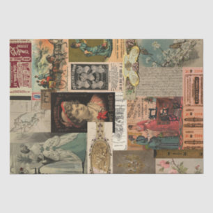 Papier Mousseline Collage publicitaire vintage ShabbyChic Decoupage