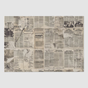 Papier Mousseline Collage rustique Vintage de journaux (1)