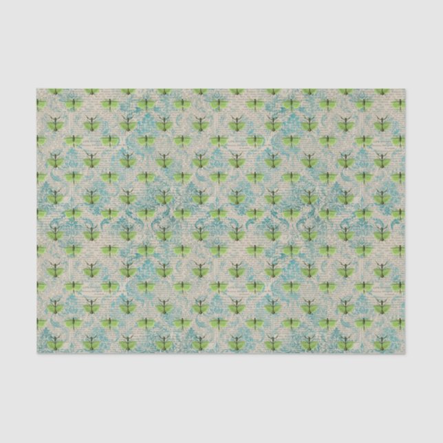 Papier Mousseline Collage vintage d'insectes (Recto)