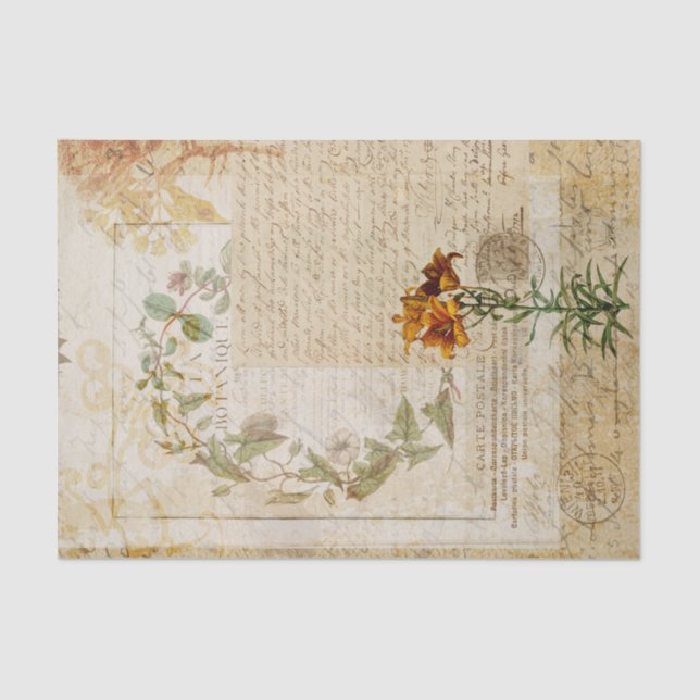 Papier Mousseline Collage vintage en français (Recto)