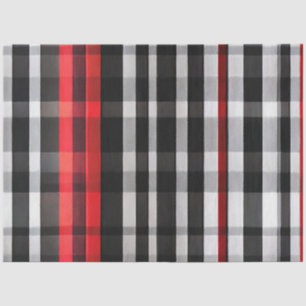 Papier Mousseline Collection Abstraite Red Black Plaid