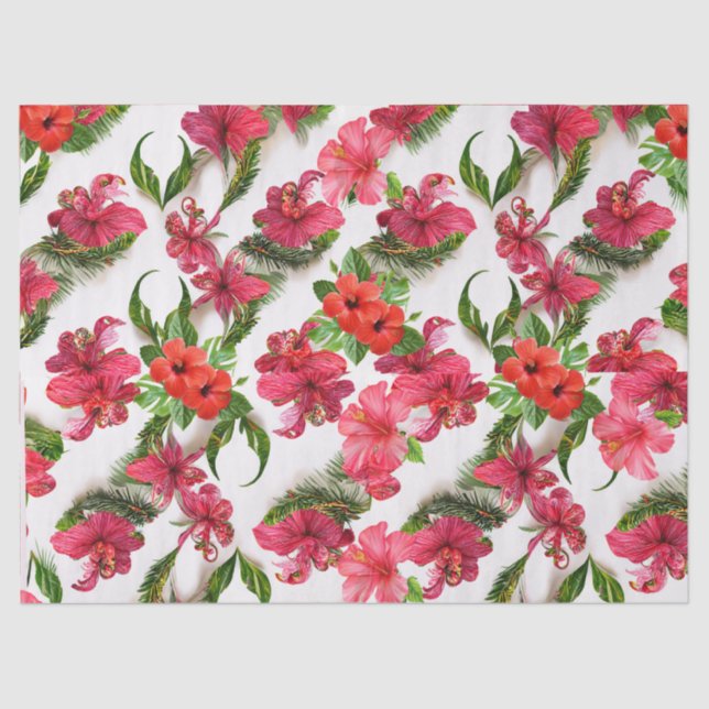 Papier Mousseline Collection Aloha Botaniques florales luxuriantes (Recto)