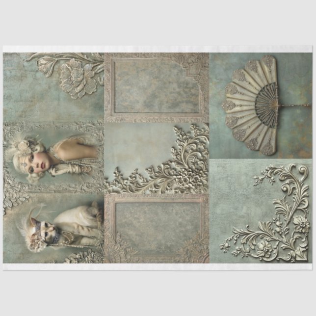 Papier Mousseline Collection assortie Mint Sage Allure Roaring 20's (Recto)