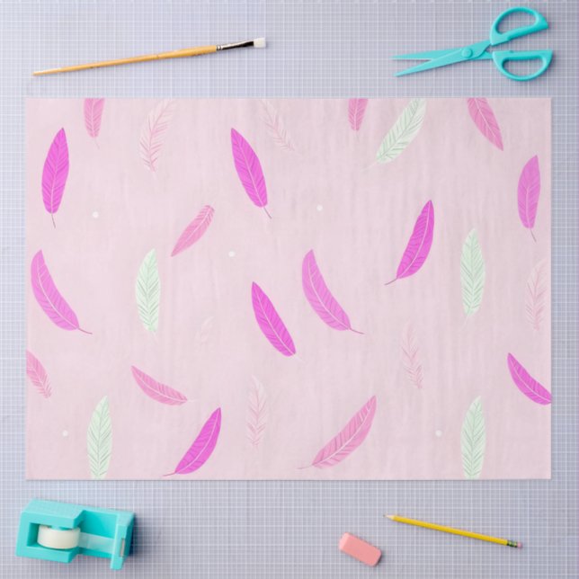 Papier Mousseline Collection Boho de plumes tendance de luxe (Artisanat)