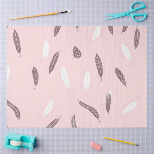 Papier Mousseline Collection Boho Plumes populaires de luxe (Artisanat)