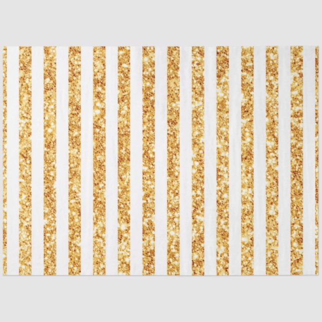 Papier Mousseline Collection Boho Stripes Parties scintillant Verte  (Recto)