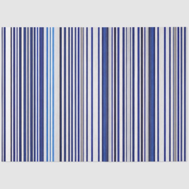 Papier Mousseline Collection branchée Summer Navy Blue Boat Stripes (Recto)