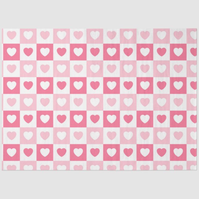 Papier Mousseline Collection d'amour du coeur rose moderne (Recto)