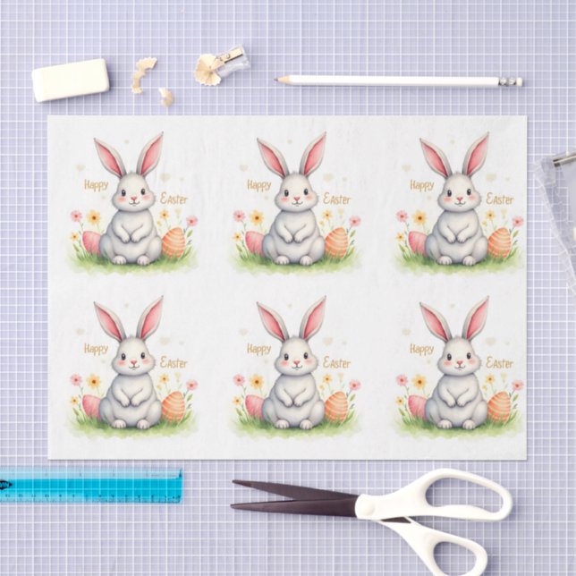 Papier Mousseline Collection de lapin de Pâques mignon moderne et d' (Artisanat)