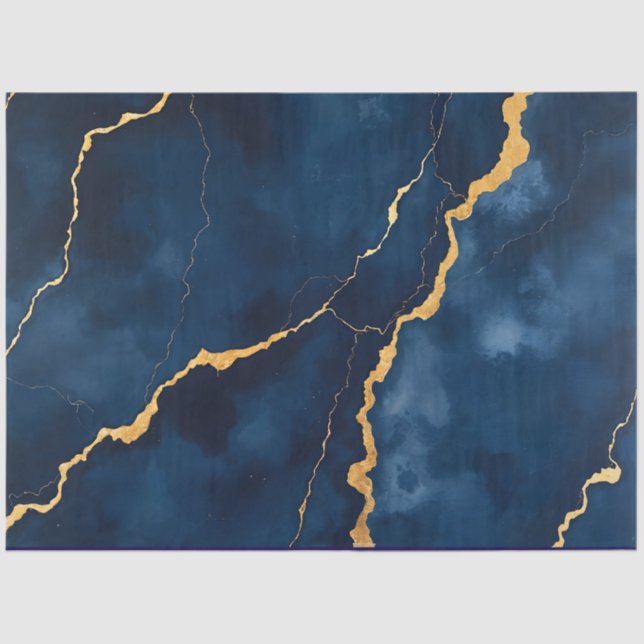 Papier Mousseline Collection de marbre bleu marine tendance (Recto)