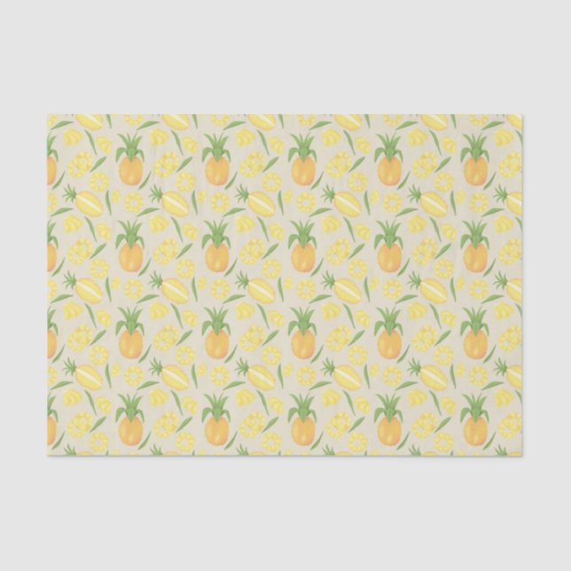 Papier Mousseline Collection de Motifs de paniers de fruits - Ananas (Recto)