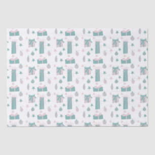 Papier Mousseline Collection de Noël rose et turquoise