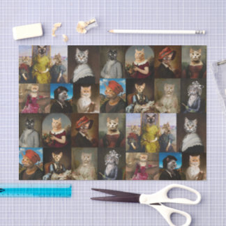 Papier Mousseline Collection de portraits de chats fantaisie Decoupa