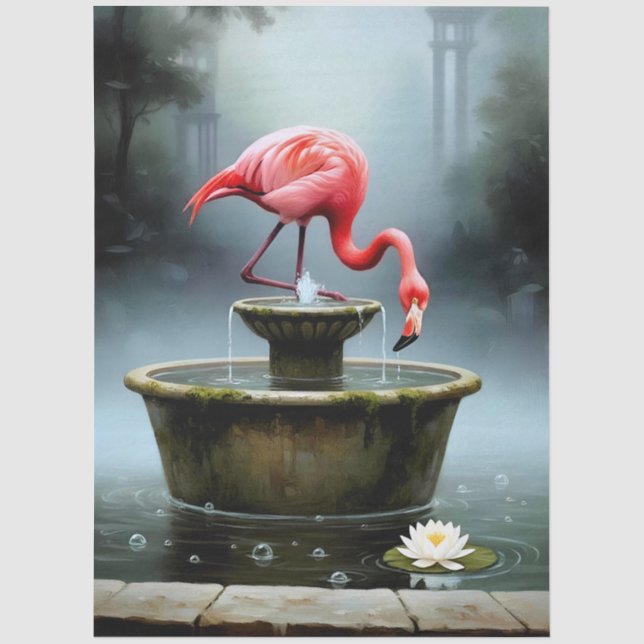 Papier Mousseline Collection Decoupage Flamingo (Recto)
