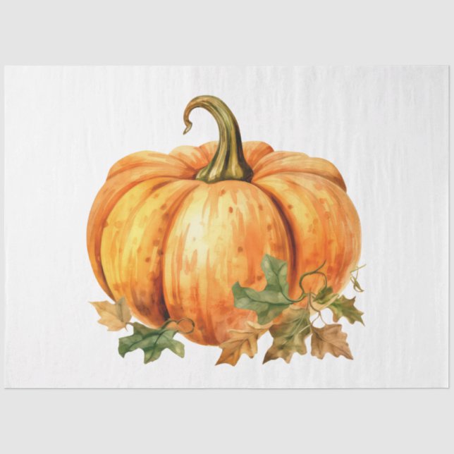 Papier Mousseline Collection Design Citrouille d'automne 7 (Recto)